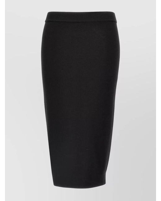 Saint Laurent Black Wool Pencil Skirt