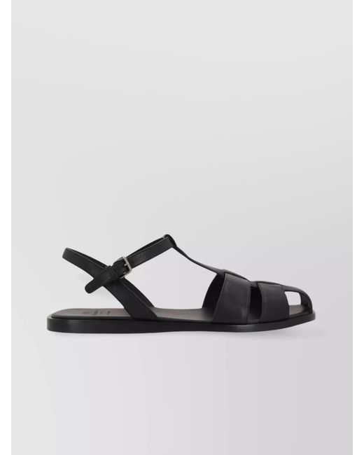 Church's Black Nappa Leather T-Strap Sandals