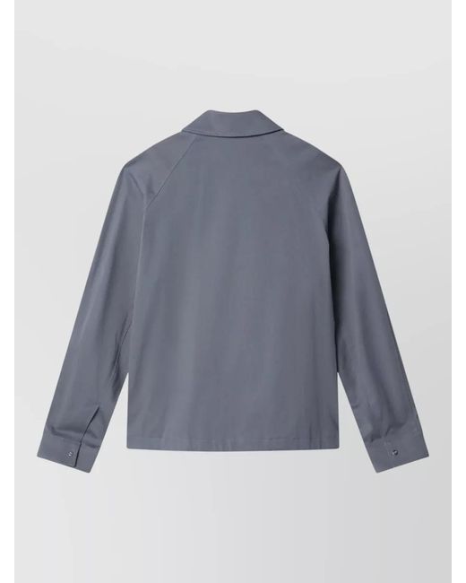 Fendi Blue Jacket Chest Pocket Long Sleeves Collar for men