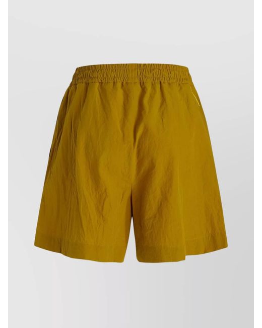Moncler Yellow Cotton Wide-Leg Knee-Length Shorts