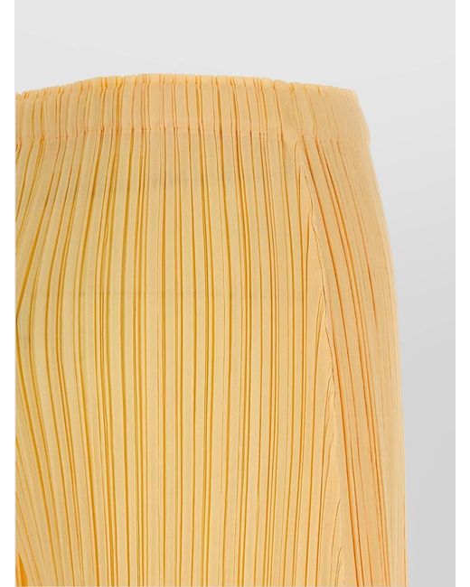 Pleats Please Issey Miyake Yellow Mellow Pleats Wide-Leg Trousers