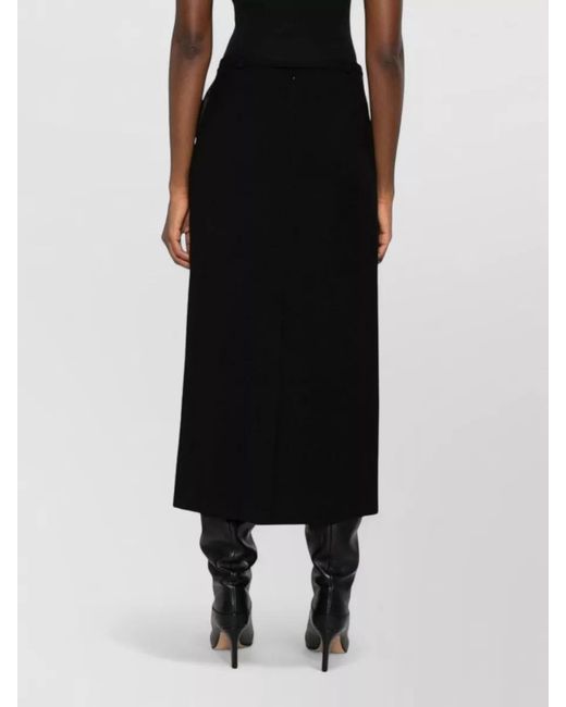 DUNST Black High Waist Midi Wrap Skirt Tie Detail