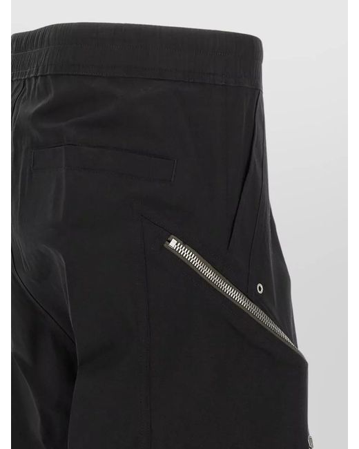 Rick Owens Black Cotton Wide-Leg Flared Floor-Length Trousers for men
