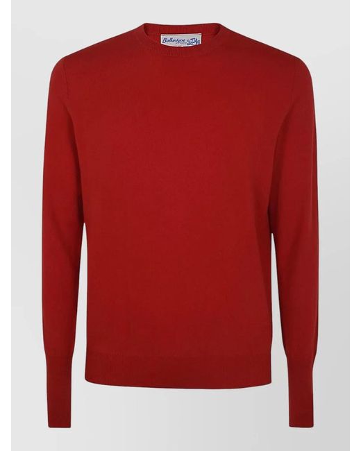 Ballantyne Red Crew Neck Knit Sweater Long Sleeves for men
