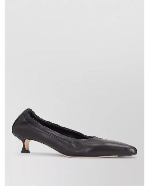 LA ROSE Black Pointed Toe Kitten Heel Soft Pumps