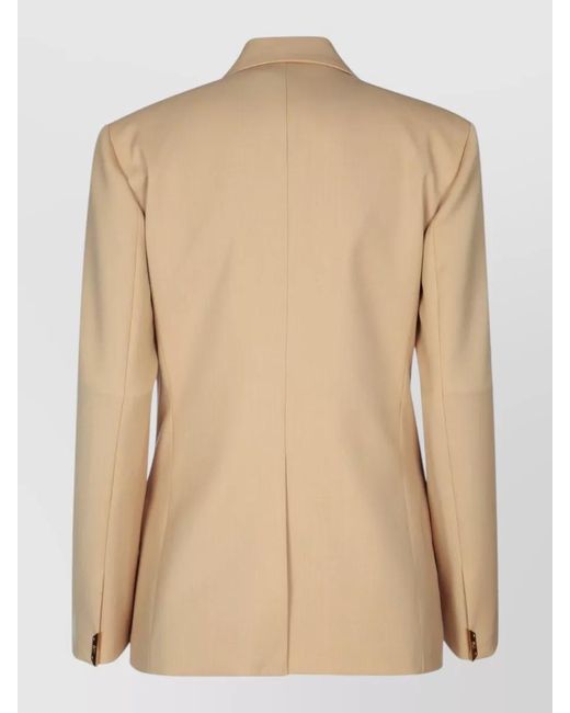 Elisabetta Franchi Natural Double-Breasted Long-Sleeved Jacket
