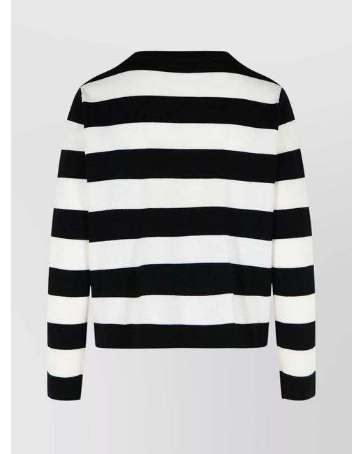 Max Mara Black Two-Tone Virgin Wool Sweater