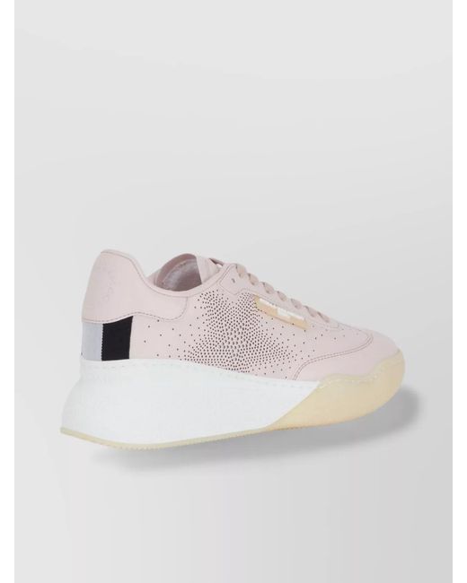 Stella McCartney Pink Sequin-Embellished Faux-Leather Low-Top Sneakers