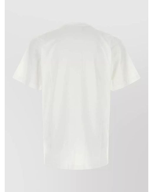 Moschino White Cotton T Shirt Graphic Crew Neck for men