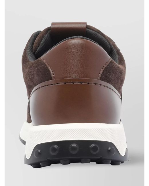 Tod's Brown Suede Low-Top Sneakers for men