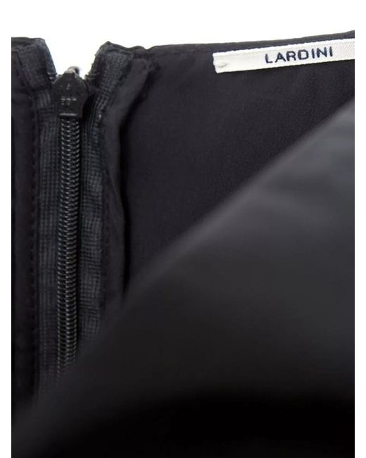 Lardini Black V-Neck Long-Sleeve Midi Dress