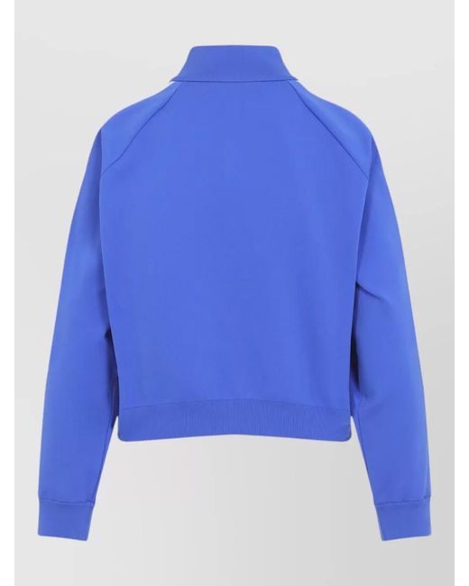 Miu Miu Blue Ribbed Zip Up Knitted Cardigan