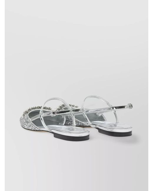 Jimmy Choo Metallic Leather Slingback Ballet Flats