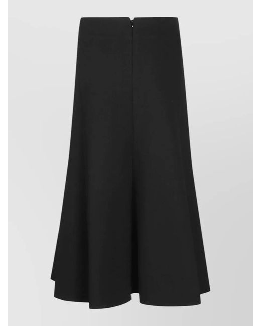 Jil Sander Black Minimalist Solid Fabric Skirt