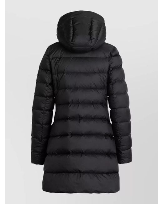Tatras Black Long Hooded Quilted Coat Elastic Cuffs