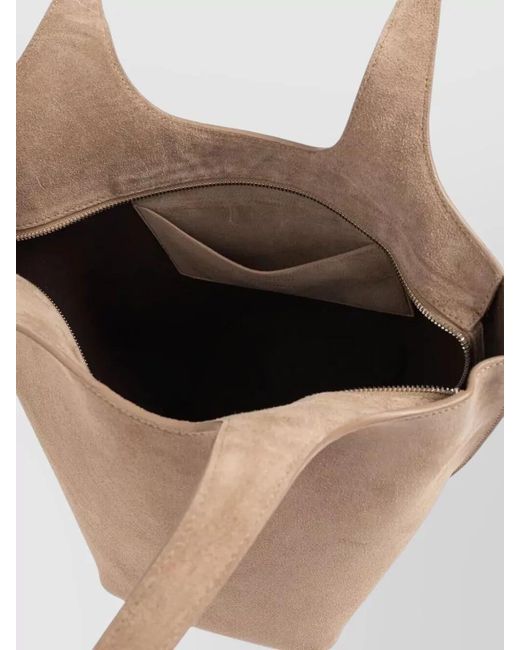 The Attico Natural Medium Suede Leather Shoulder Bag