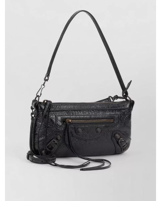 Balenciaga Black Le City Leather Clutch Shoulder Bag