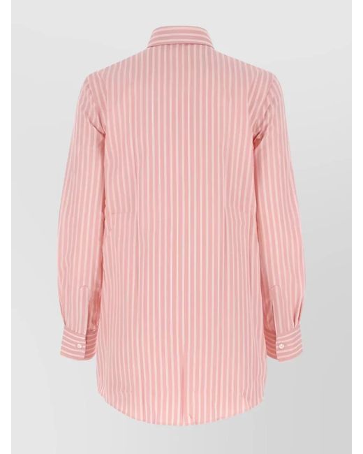 Etro Pink Striped Cotton Long-Sleeve Shirt