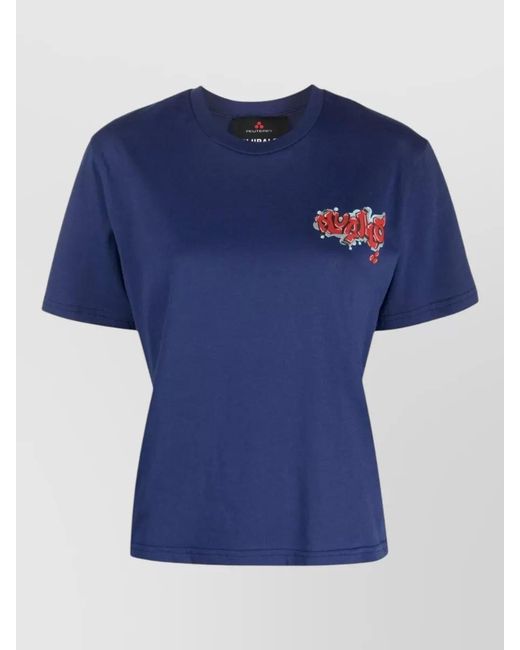 Peuterey Blue Logo Cotton Jersey T Shirt Graffiti