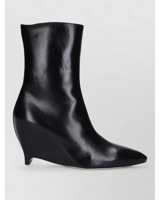 Maison Margiela Black Ankle Boots Pointed Toe Wedge Heel