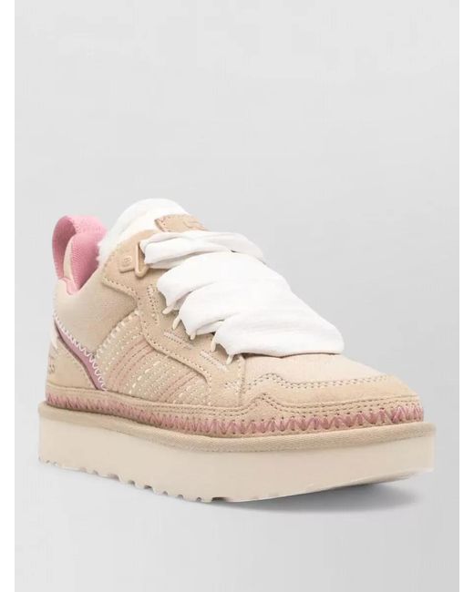 Ugg Pink Lowmel Meadow Lace Up Sneakers