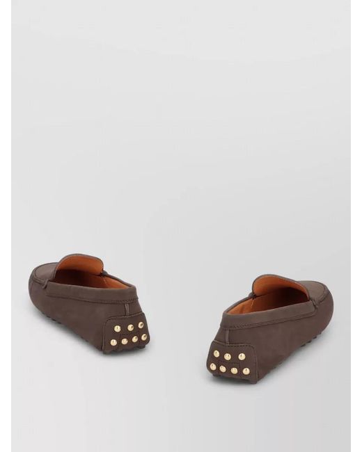 Tod's Multicolor Nubuck Moccasin Loafers Rubber Sole