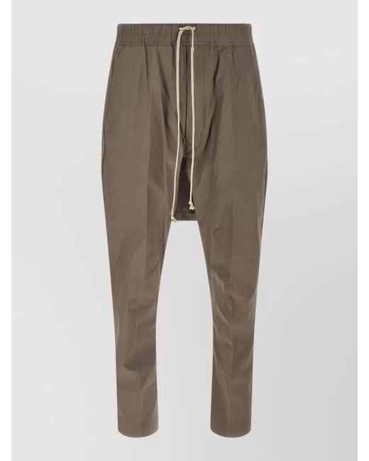 Rick Owens Natural Long Drop-Crotch Trousers for men