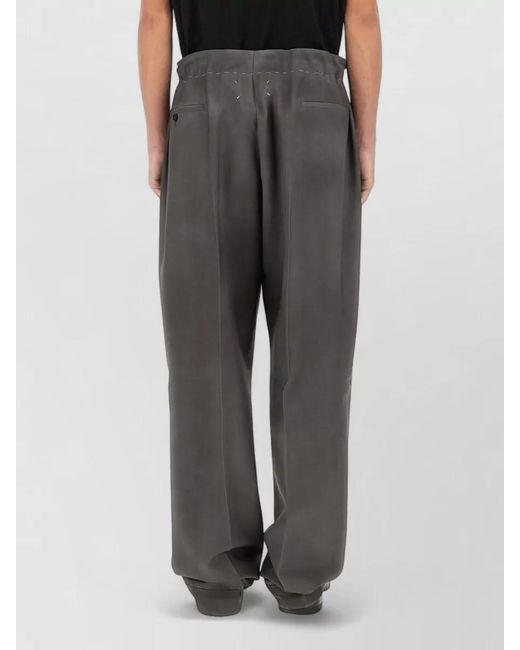 Maison Margiela Black Mohair Wool Oversized Wide-Leg Trousers for men