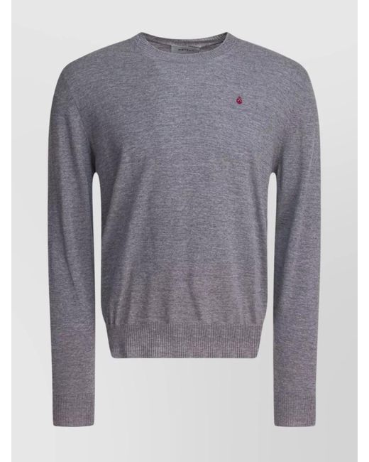 McQueen Blue Wool Crewneck Long-Sleeve Jumper for men
