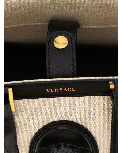 Versace Black Riviere Mini Shoulder Bag Top Handles Strap