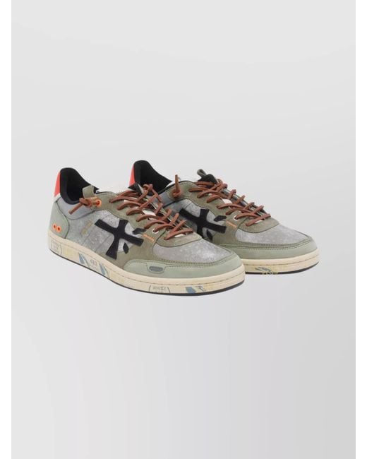 Premiata Multicolor Low Top Sneakers With Round Toe Design for men