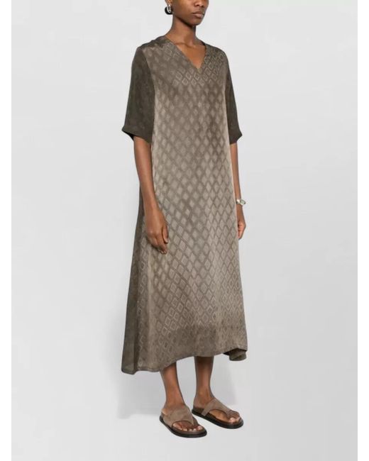 Uma Wang Multicolor Apostle Dress V Neckline Short Sleeves