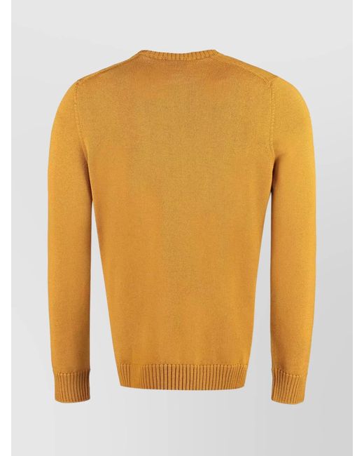 Drumohr Yellow Ribbed Merino Wool Jumper for men