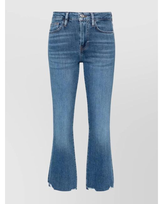 FRAME Blue Mini Boot Crop Trousers