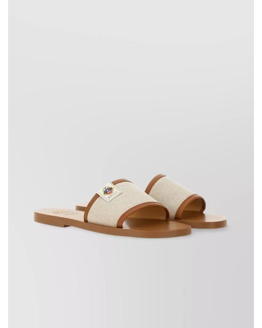 Bally White Leather Slide Sandals