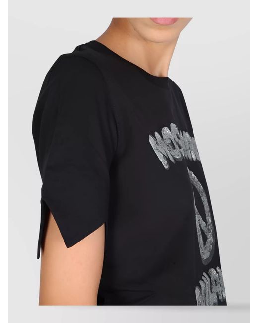 Moschino Black Printed Cotton T-Shirt