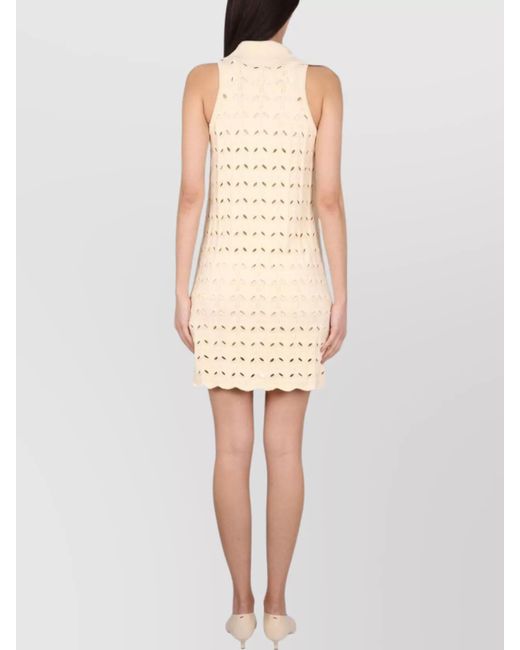 Max Mara Natural Perforated Mini Dress