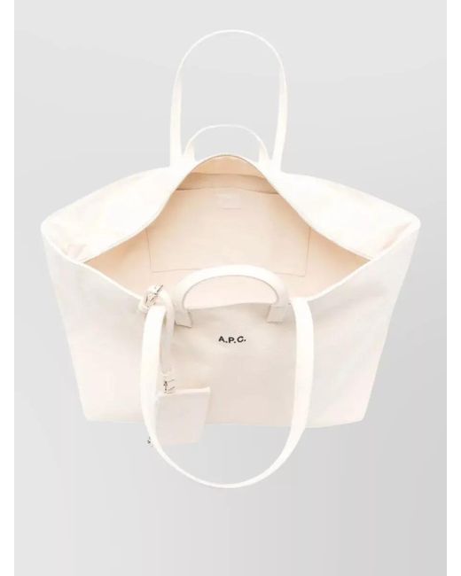 A.P.C. Natural Drummer Canvas Tote Bag Dual Handles