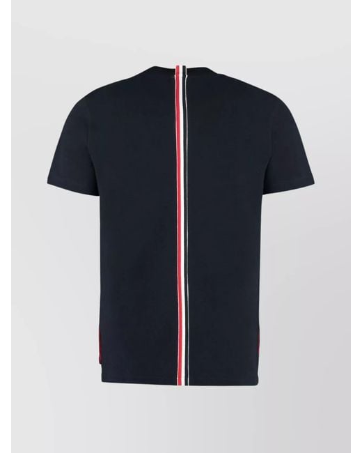 Thom Browne Black Piqué Cotton T-Shirt for men