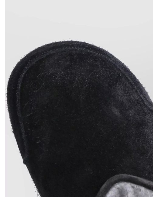 Balenciaga Black Suede Round Toe Flat Sole Mid Calf Slippers for men