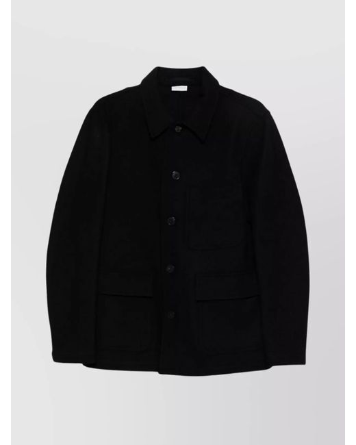 Dries Van Noten Black Wool Shirt Jacket for men
