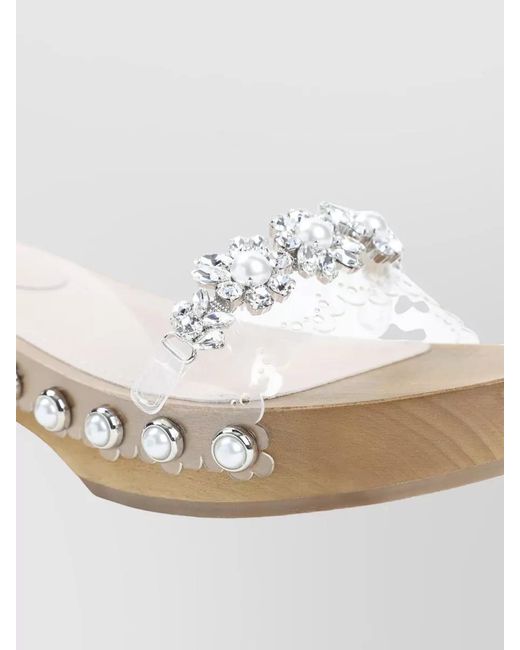 Simone Rocha Multicolor Embellished Wooden Clog Sandals