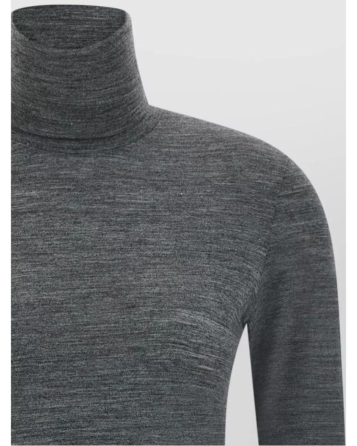 Jil Sander Gray Long Sleeve Turtleneck Knit Regular Fit Top