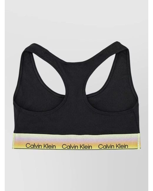 Calvin Klein Black Logo Bralette Racerback And Band