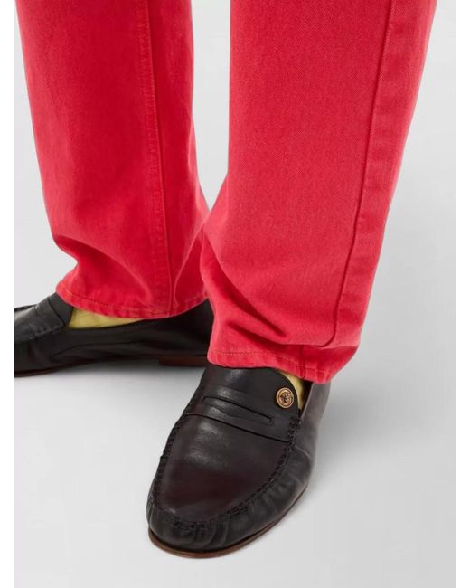 Versace Gray Loafers Tone Hardware Round Toe for men