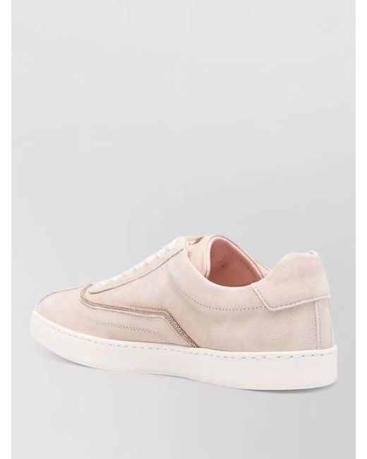 Fabiana Filippi Pink Suede Low-Top Sneakers