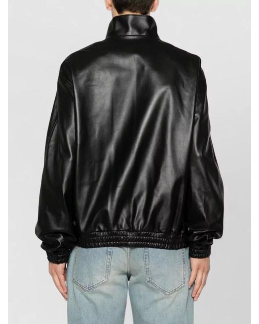 Givenchy Black High Collar Nylon And Silk Coat for men