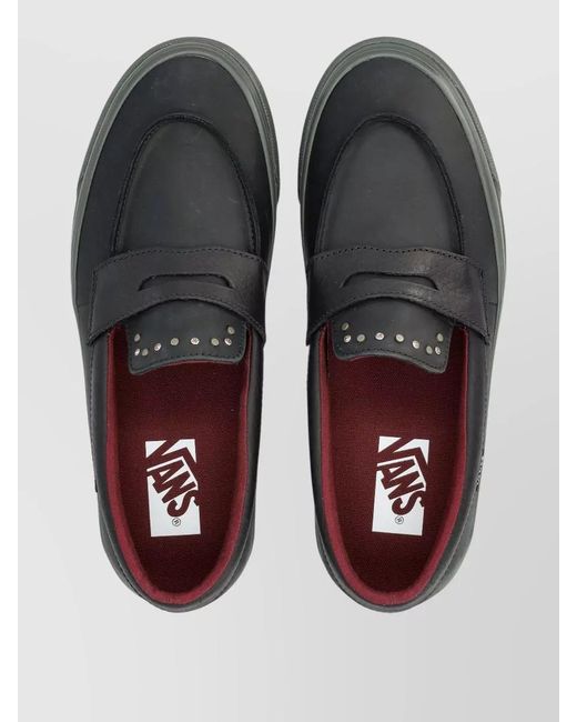 Vans Gray Lx Studded Low Top Loafer Rubber Sole