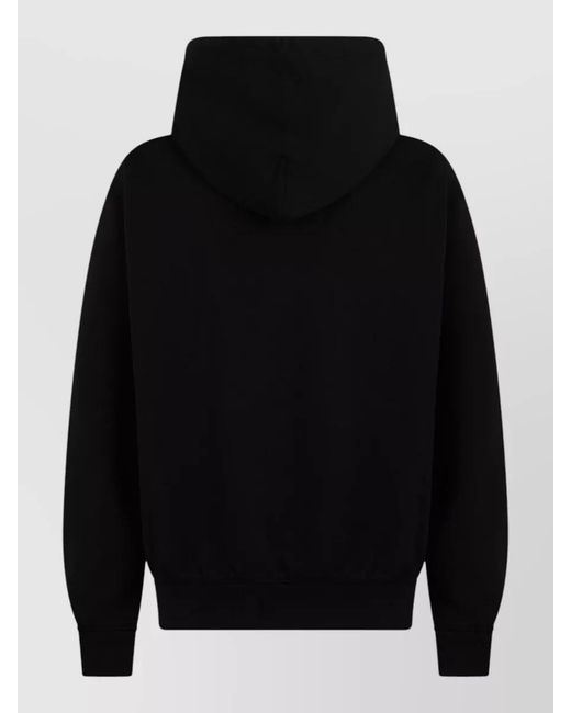 Dolce & Gabbana Black Logo Hooded Sweatshirt Long Sleeves Drawstring for men