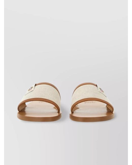 Bally White Leather Slide Sandals